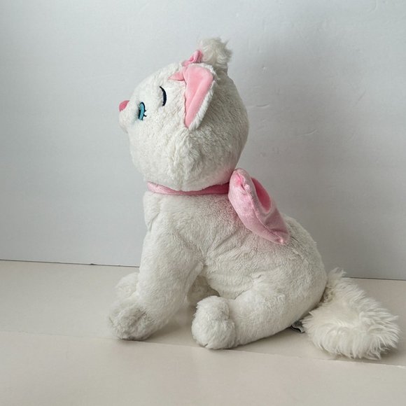 Disney Store Marie The Cat Aristocats Plush Stuffed Animal Toy White w/ Pink Bow - Picture 2 of 15